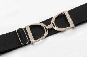 Ellany Belt Black - Silver Stirrup 1.5"