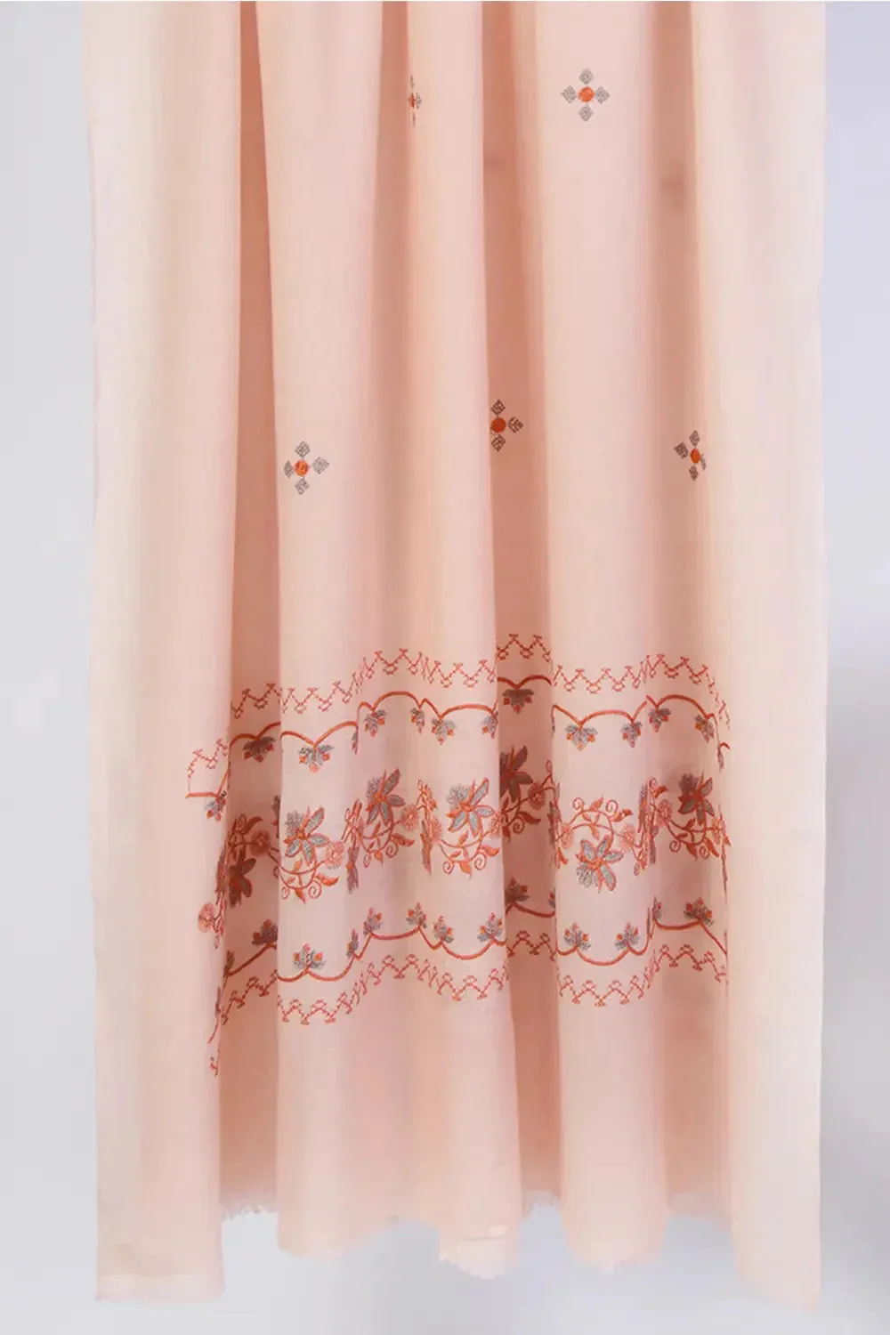 Embroidered Shawl-1 Peach