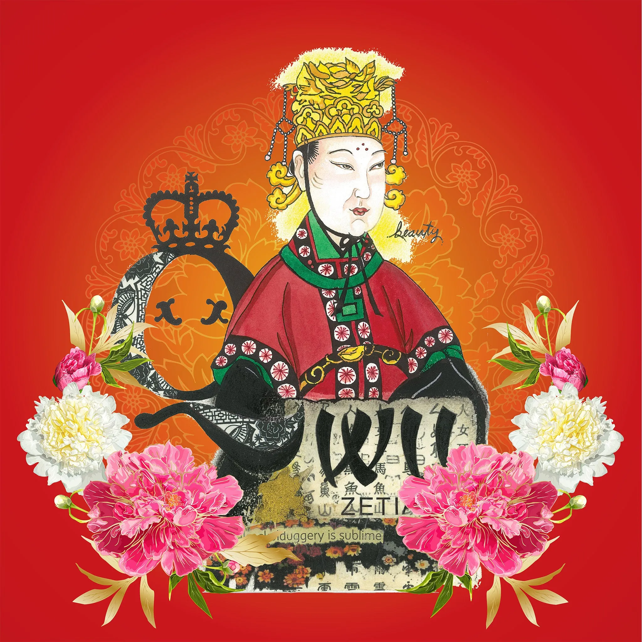 Empress Wu Floral Modal Silk Scarf