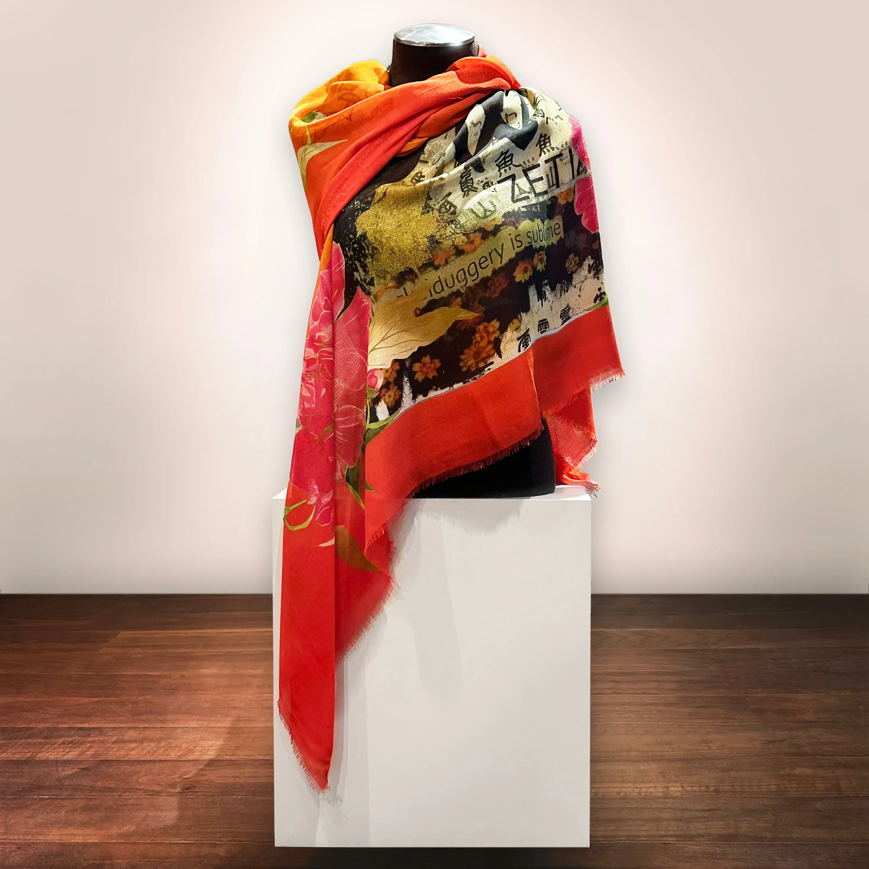 Empress Wu Floral Modal Silk Scarf