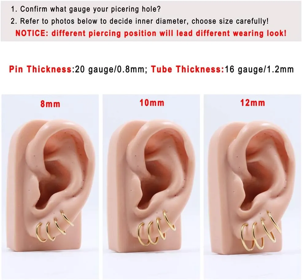 FANSING Earrings for Women Hoop Earrings Trendy Cartilage Earring Hoop Surgical Steel Earrings for Men