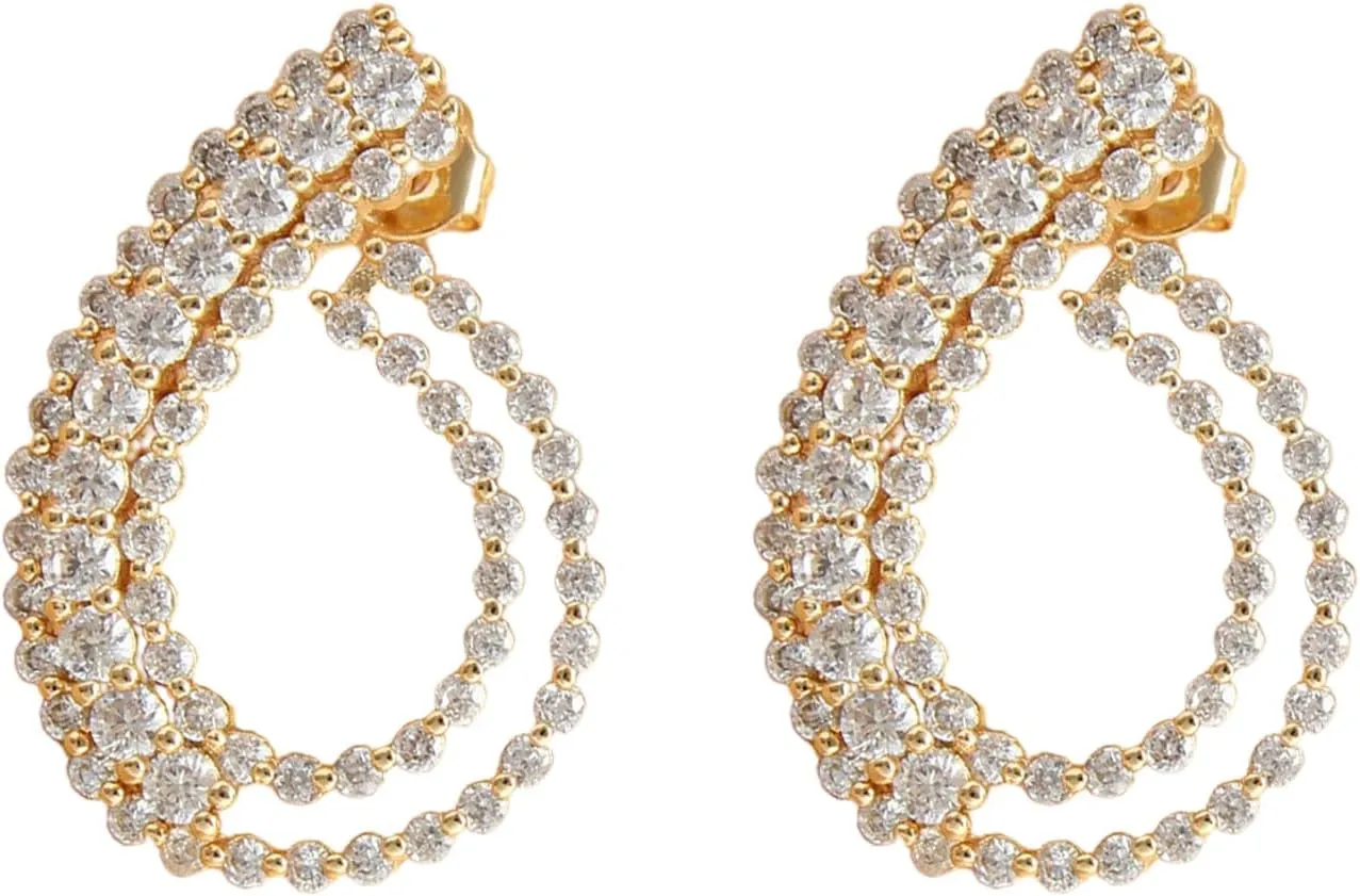 Fashion Gold Zircon Drop Earrings Elegant Crystal Zircon Small Teardrop Stud Earring Luxury Jewelry for Women Gift