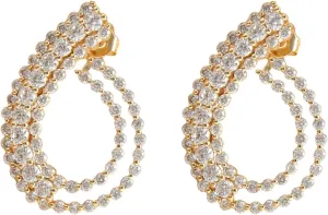 Fashion Gold Zircon Drop Earrings Elegant Crystal Zircon Small Teardrop Stud Earring Luxury Jewelry for Women Gift