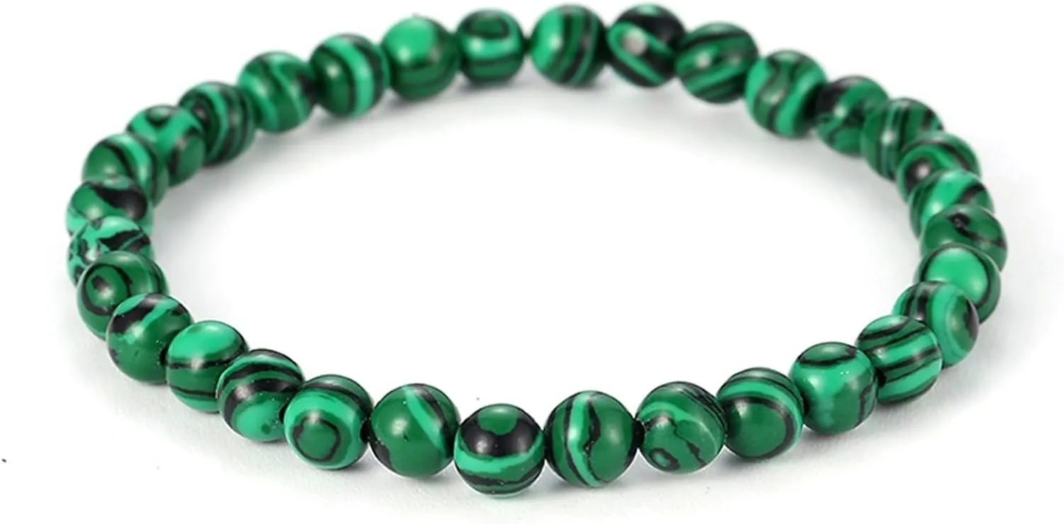 Friendship Bracelets Green, Malachite Bracelets for Women 6mm 8mm 10Mm12Mm14mm Malachite Nature Stone Beads for Men Wedding Jewelry