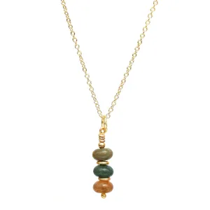 Gempires Moss Agate Crystal Pendant Necklace Gemstone Handmade Minimalist Jewelry Hypoallergenic 18 Inch Gold Plated Dainty Beaded Everyday Wear Necklaces