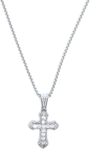 GIGB PBDK Cubic Zirconia Cross Pendant Necklace for Women Adjustable Rhinestone Crucifix Statement Choker Exaggerated Cross Necklaces Religious Jewelry Gifts