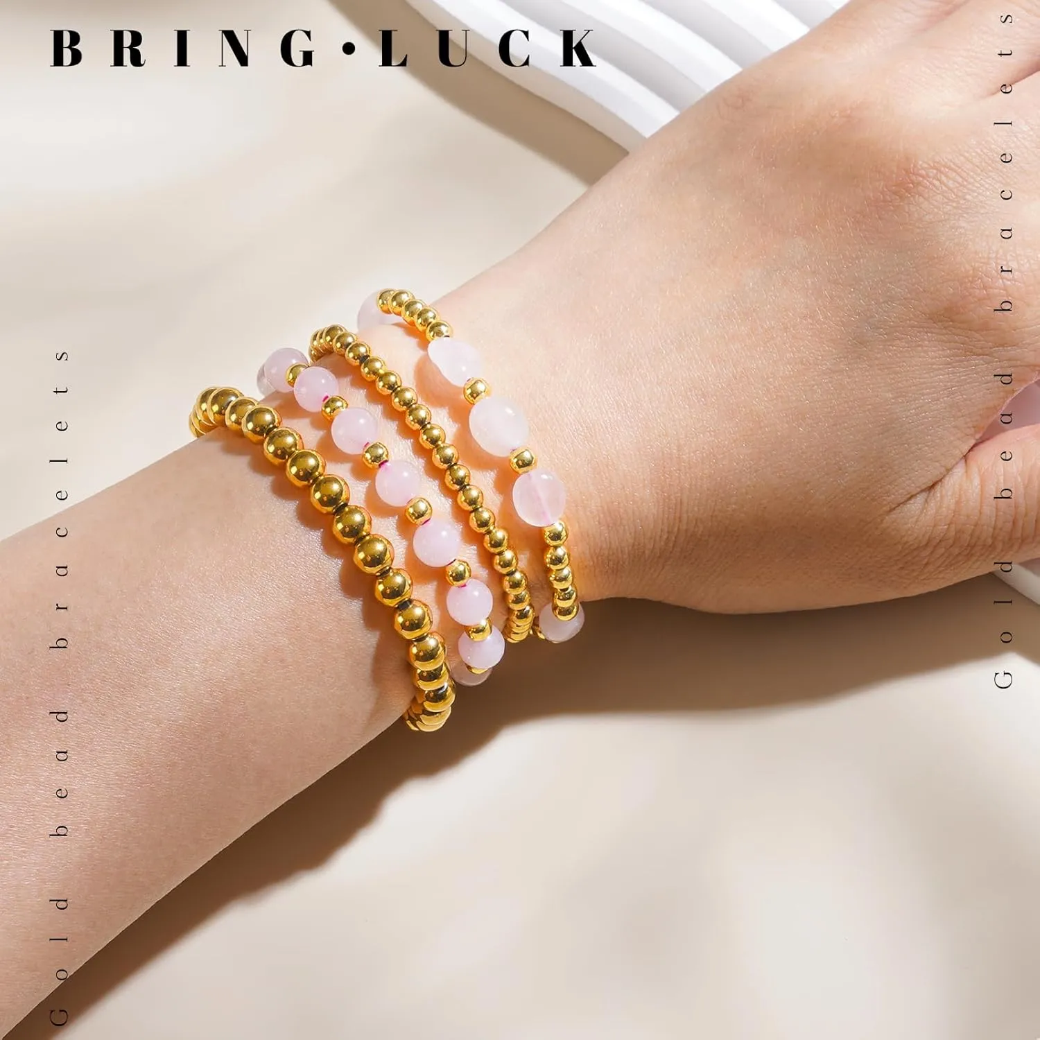 Gold Beaded Bracelets for Women Gold Bracelet Stack Natural Stone Bracelet Healing Crystal Bracelet Stretch Gemstone Bracelets