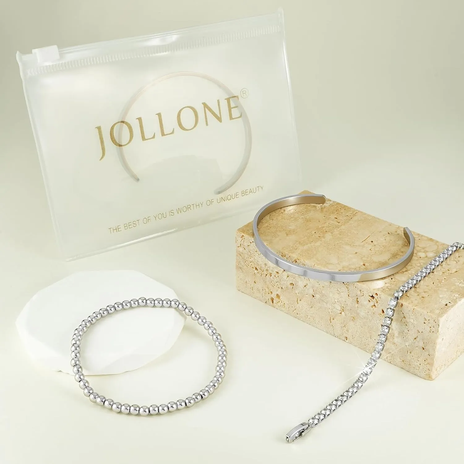 Gold Bracelets - Stackable Tennis & Cuff Bracelets, Gold Bangles, Cubic Zirconia, 18K Gold Plated, Gifts for Women & Girls