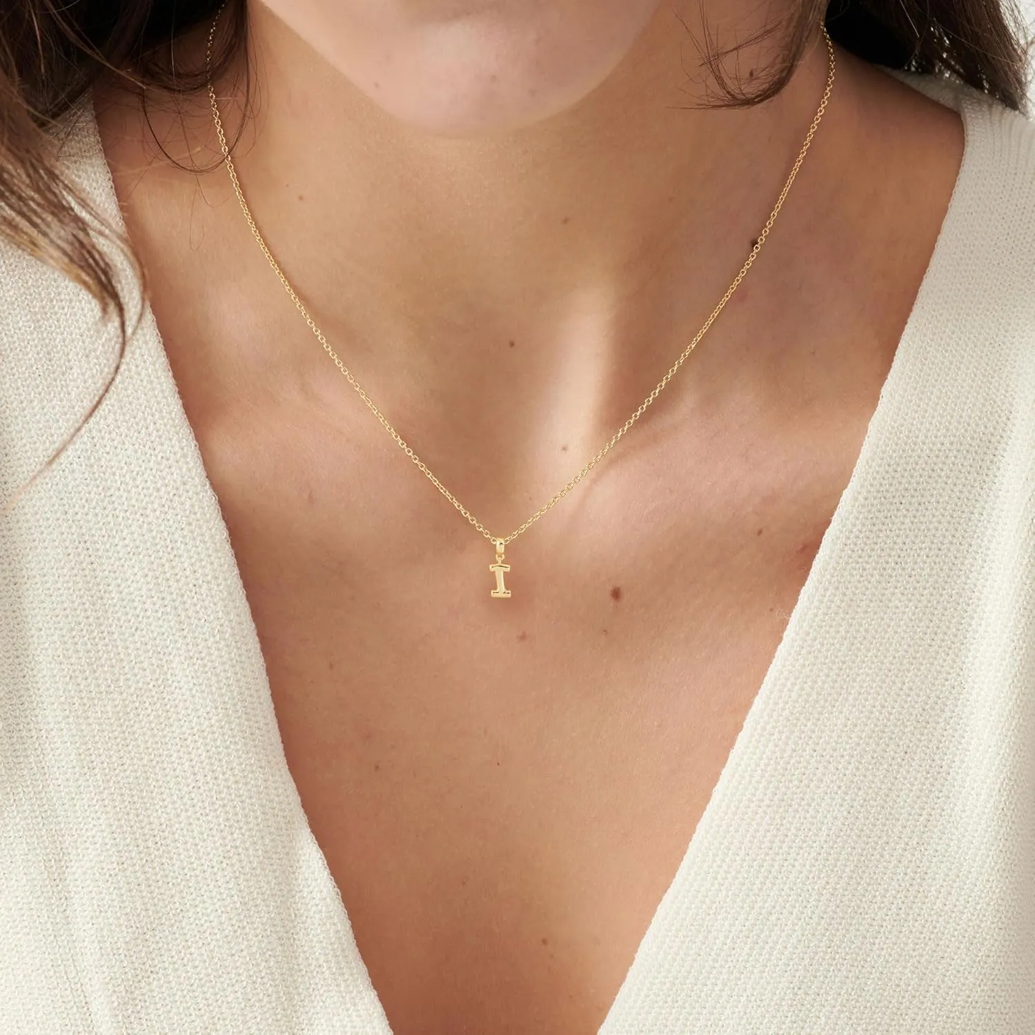 Gold Bubble Letter Necklace for Women, 14k Dainty Gold Balloon Initial Letter Pendant Necklace Charm Initial Necklaces for Women Trendy Chunky Custom Name Necklace Gold Jewelry for Women