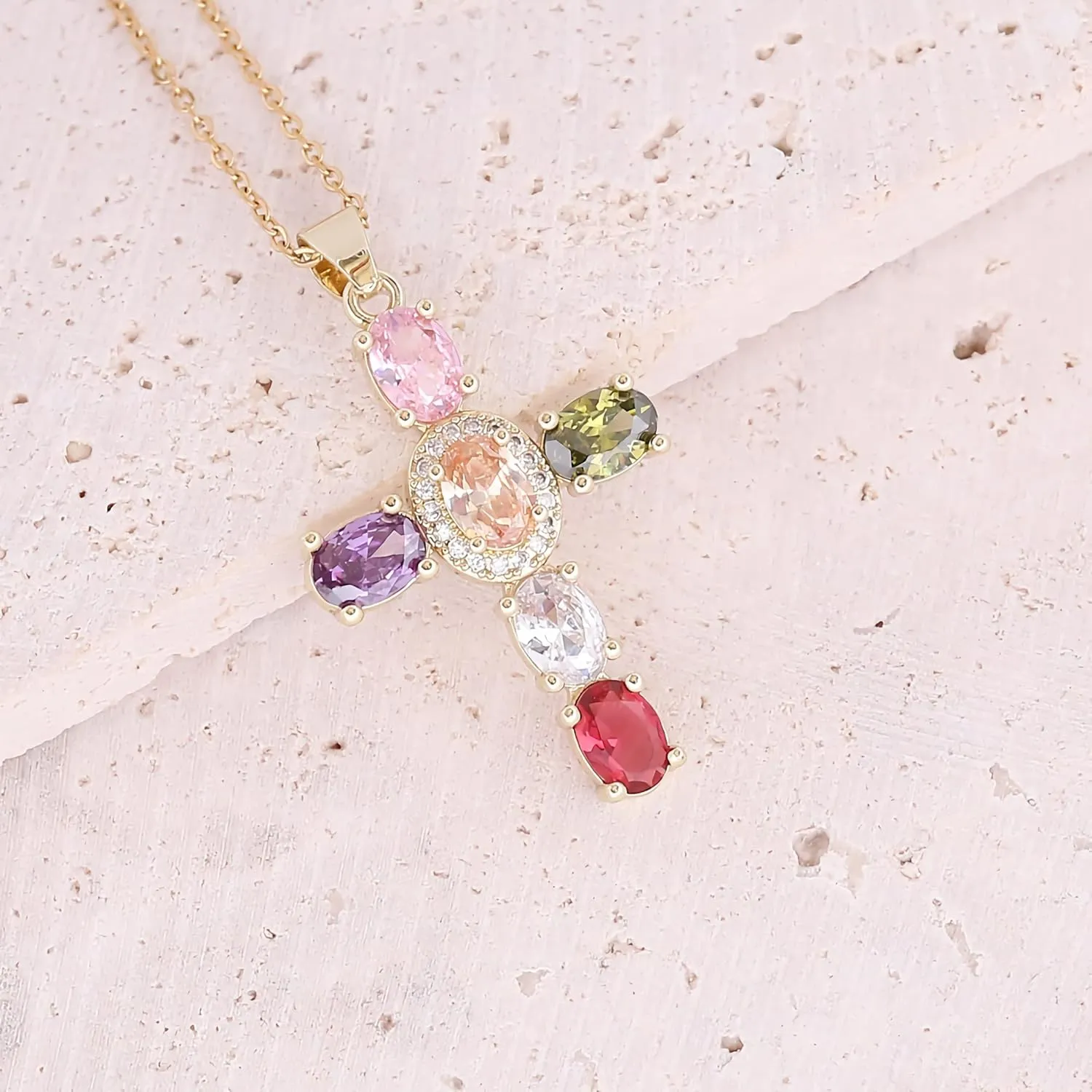 Gold Cross Necklace for Women - Handmade CZ Dainty Faith Pendant Necklace, 18K Plated Hypoallergenic Jewelry Gifts
