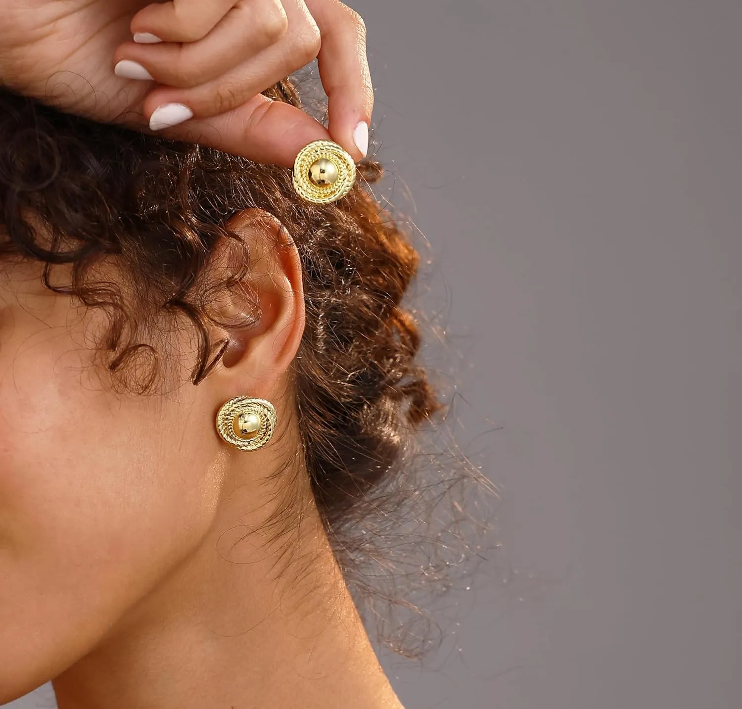Gold Earrings for WomenChunky Gold Statement Earrings Dainty 14K Gold Plated Earrings Big Gold Chunky Vintage Earrings Hypoallergenic Gold Stus Earrings for Women Trendy Gold Jewelry