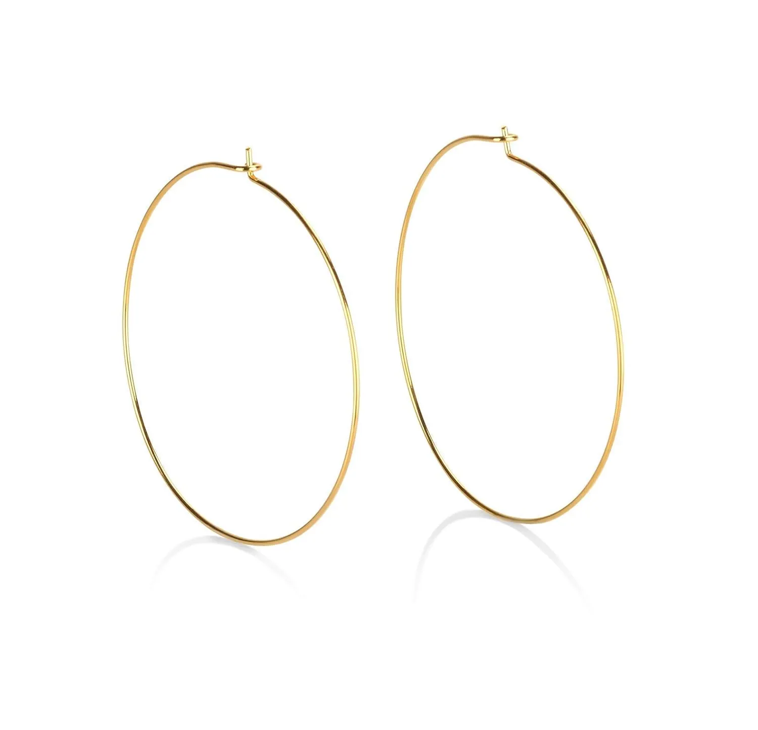 Gold Filled Hoop Earrings for Women Girls 2 Inch Large Hoop Earring Set Gifts for Her Endless Wire Hoops Earring