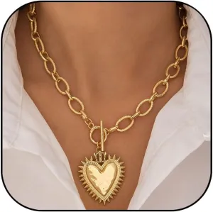Gold Heart Necklace for Women Layered Heart Pendant Necklace Y Necklace Dainty Gold Statement Necklaces Birthday Party Jewelry Gifts for Women