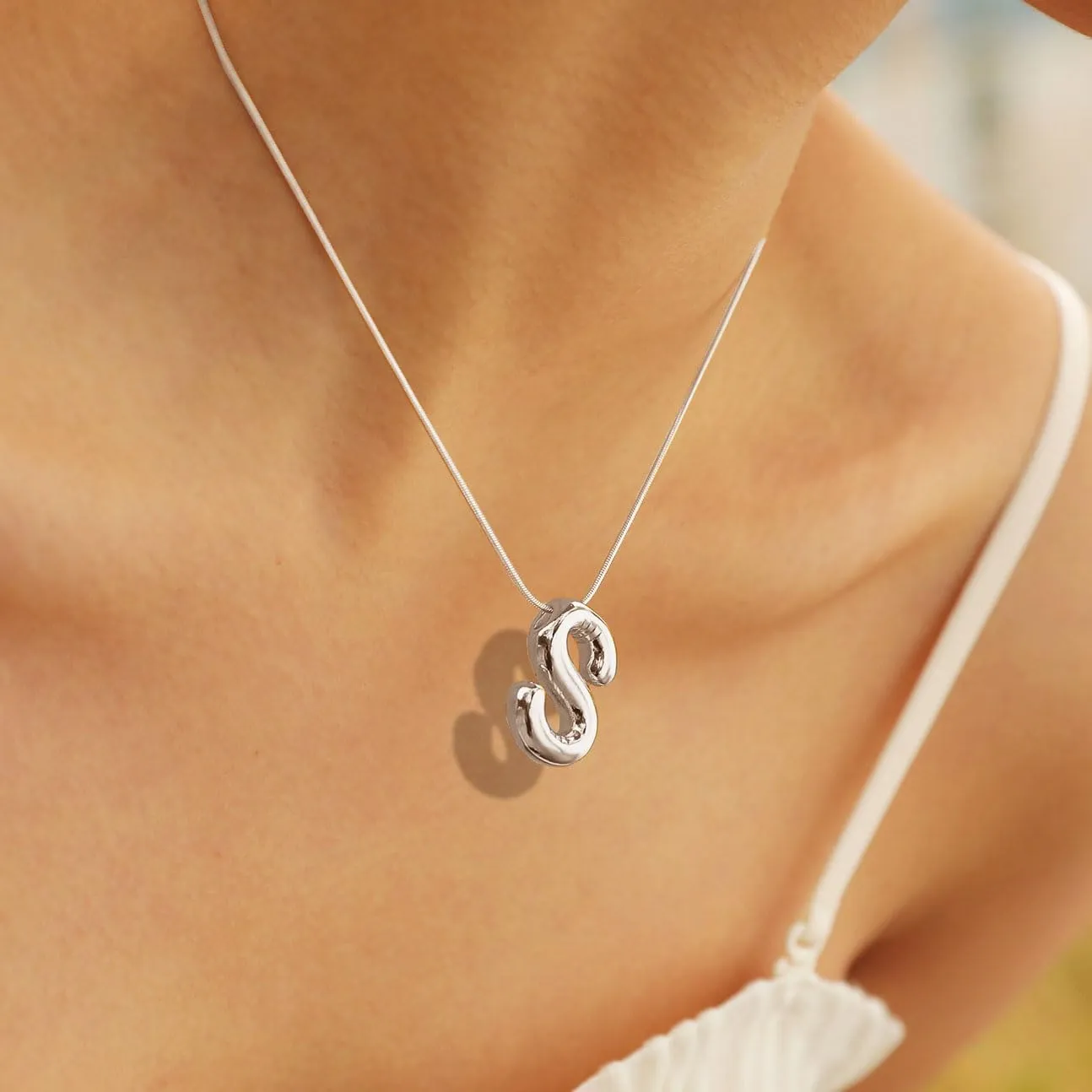Gold Initial Necklaces for    Trendy Stuff Bubble Letter Pendant Necklace Gold Jewelry Birthday Gifts for Women Teen Her Mom Sister