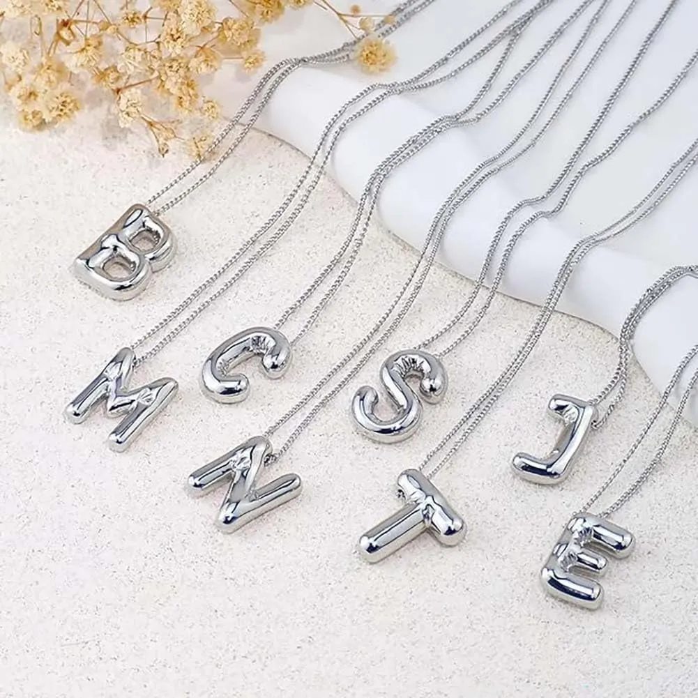 Gold Initial Necklaces for    Trendy Stuff Bubble Letter Pendant Necklace Gold Jewelry Birthday Gifts for Women Teen Her Mom Sister