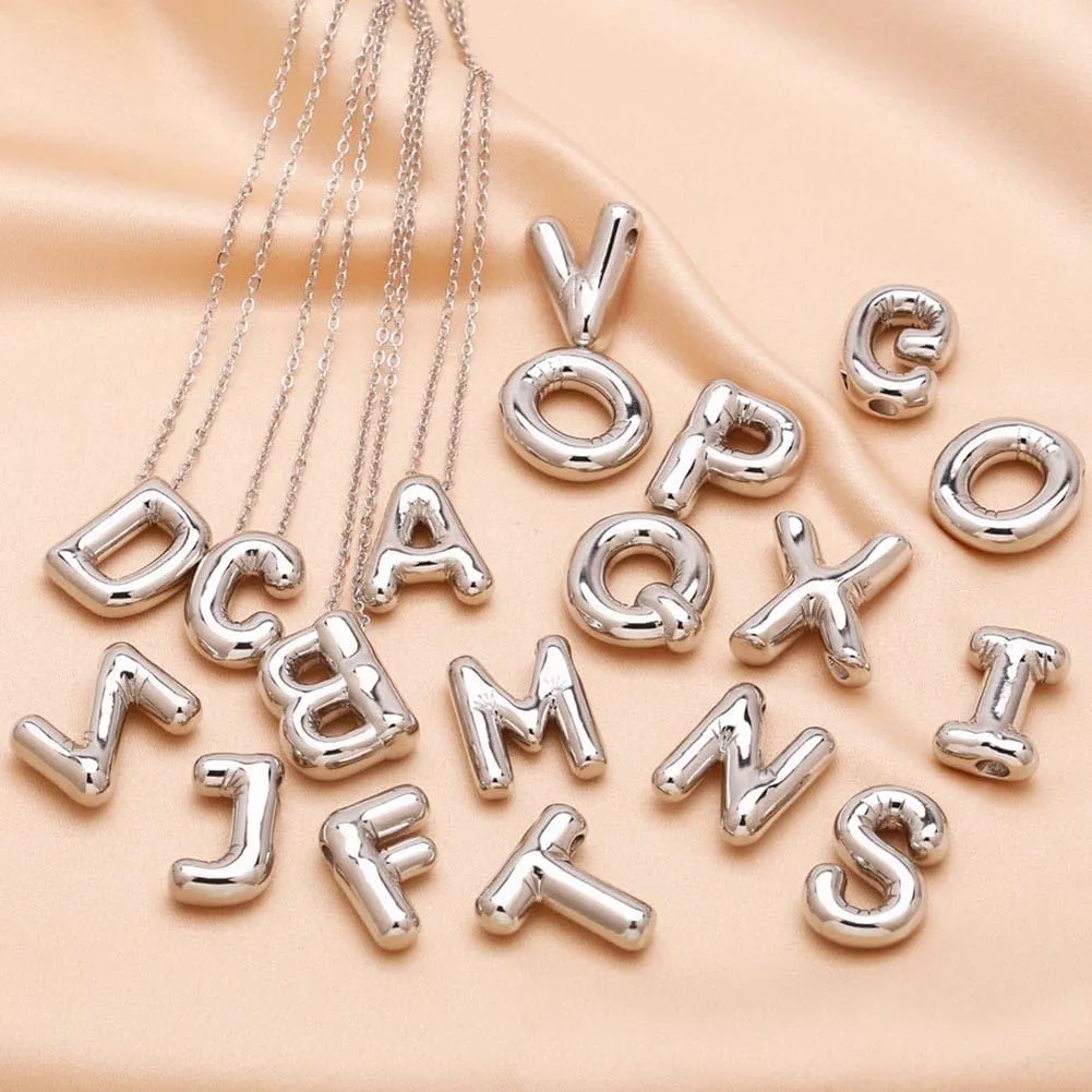 Gold Initial Necklaces for    Trendy Stuff Bubble Letter Pendant Necklace Gold Jewelry Birthday Gifts for Women Teen Her Mom Sister
