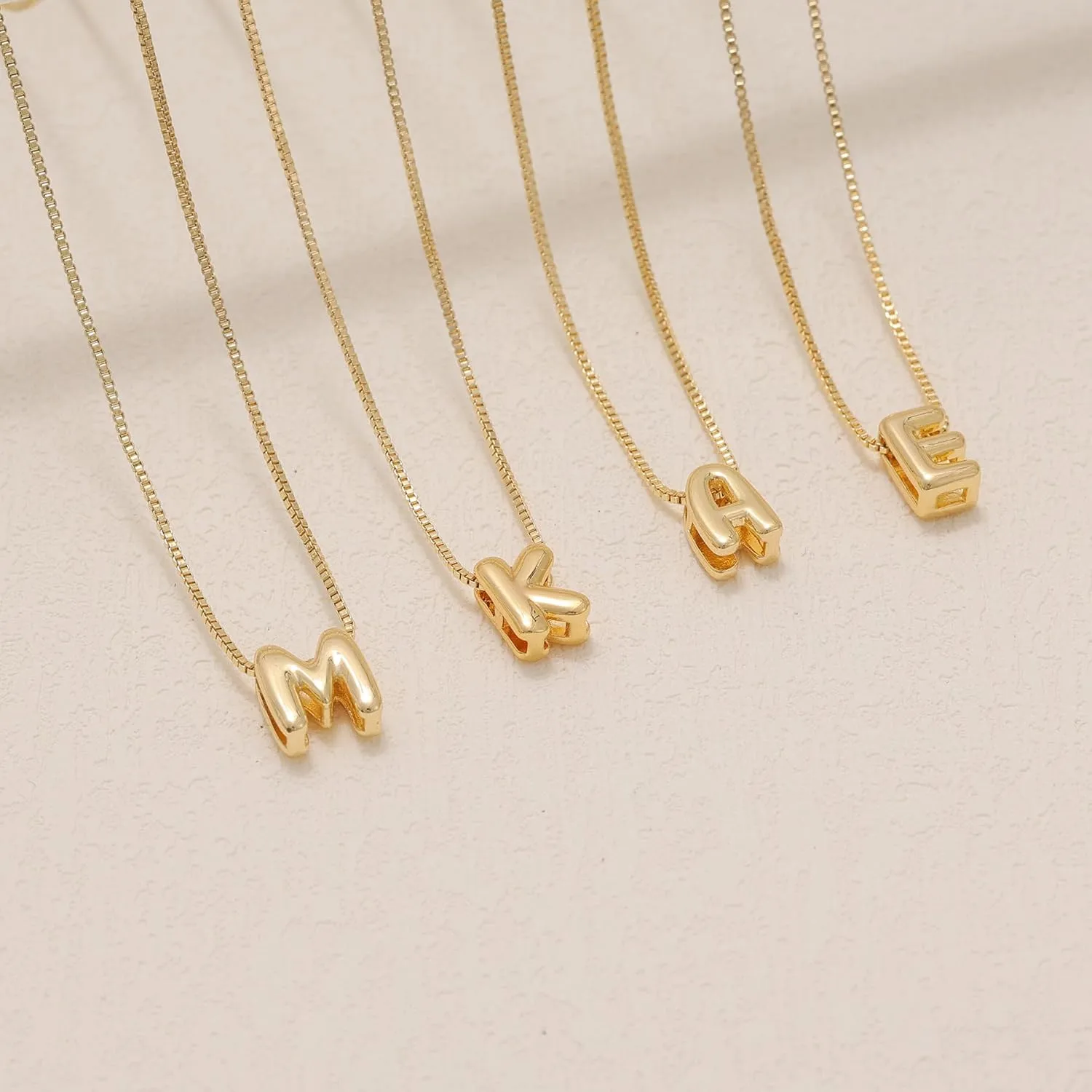 Gold Letter Necklace, Cute Initial Necklaces for Women 14k Gold Plated Balloon Letter Necklace Dainty Gold Necklaces for Women Trendy Charm Name Choker Fashion Womens Jewelry