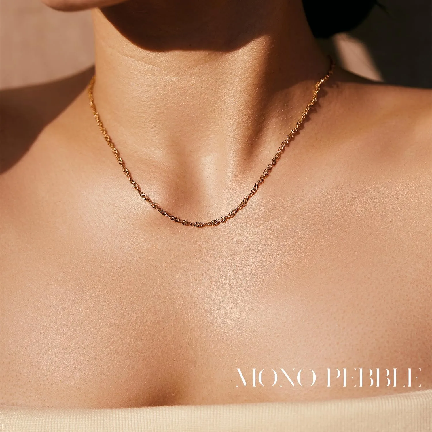 Gold Necklaces Set - Tarnish Proof and Hypoallergenic Layered Thick Gold-Plated Necklaces with Optional Finest Cubic Zirconia Stone- Extension, Strong Lobster Hook, White or 18K Yellow Gold