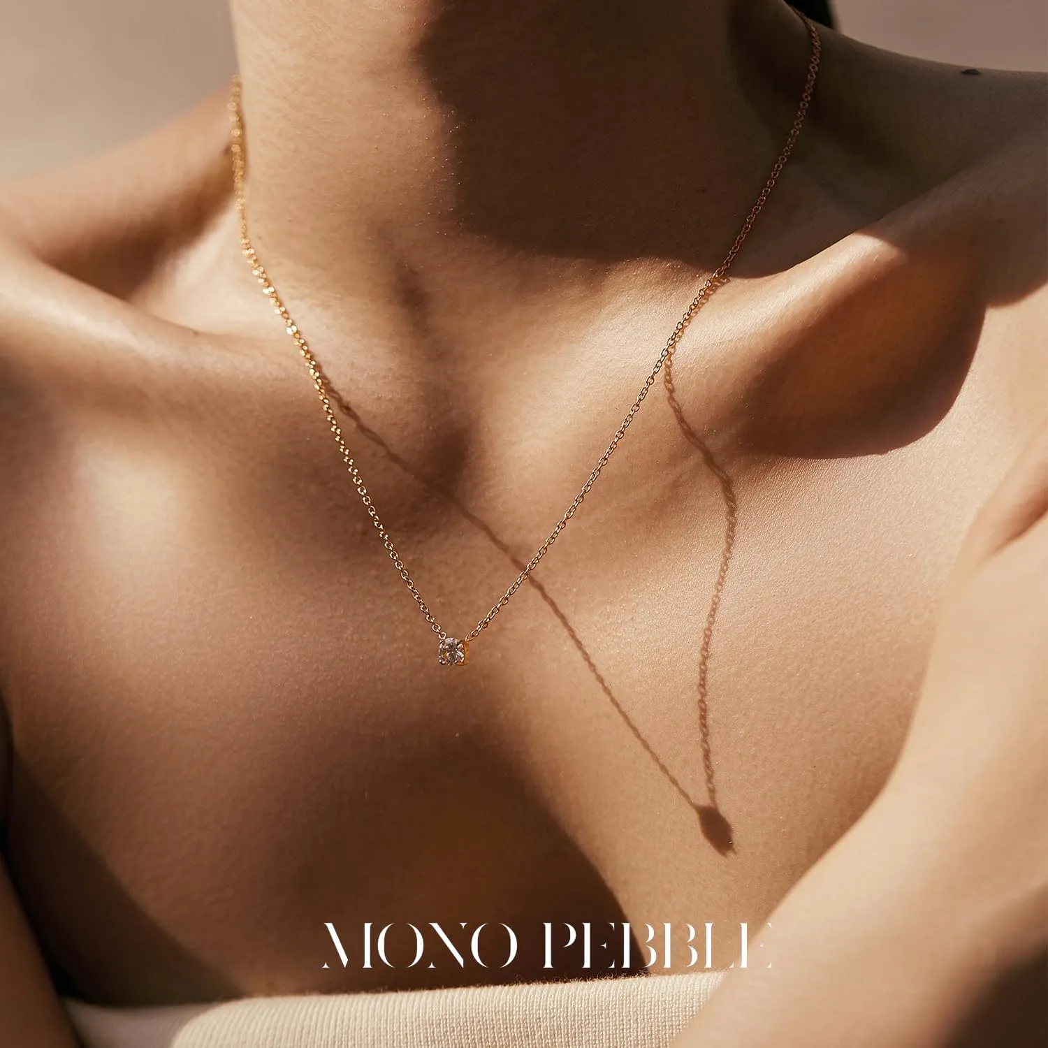 Gold Necklaces Set - Tarnish Proof and Hypoallergenic Layered Thick Gold-Plated Necklaces with Optional Finest Cubic Zirconia Stone- Extension, Strong Lobster Hook, White or 18K Yellow Gold