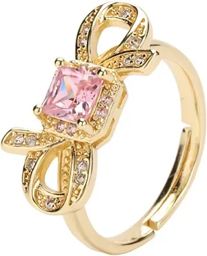 Gold-Plated Butterfly Rings - Vintage Snake Statement Rings with Cubic Zirconia for Women Adjustable Open Rings