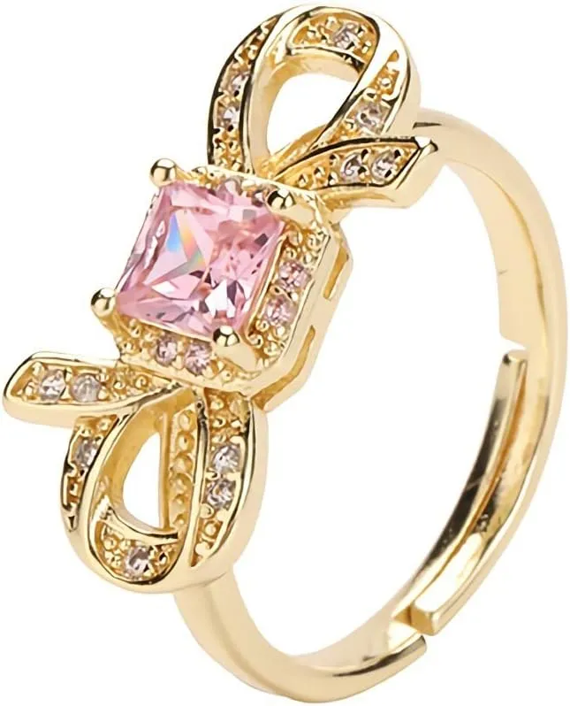 Gold-Plated Butterfly Rings - Vintage Snake Statement Rings with Cubic Zirconia for Women Adjustable Open Rings
