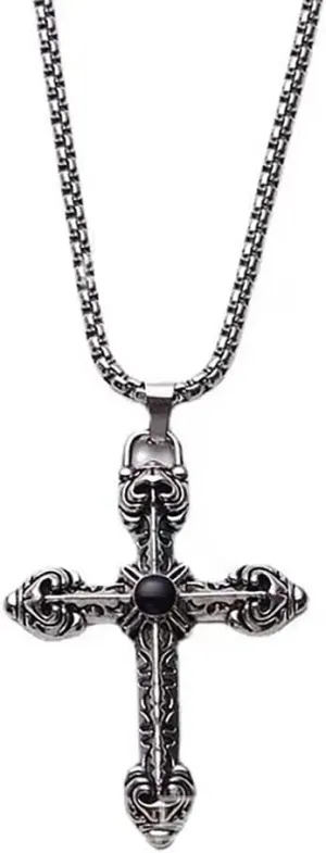 Gothic style men's and women's cross personalized fashion punk necklace, metallic temperament, party gift