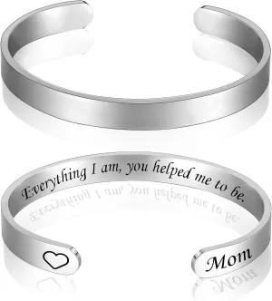 Graduation Gifts Bracelets for Women Men Cuff Bracelet Inspirational Bracelets Stainless Steel Silver Bangles Graduation Jewelry Gifts