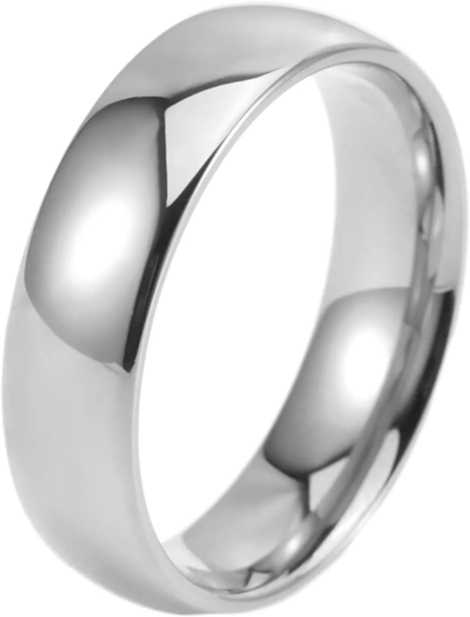 Gualiy Couples Tungsten Rings, Wedding Anniversary Rings 4/6/8MM High Polished Rings Size 5-13