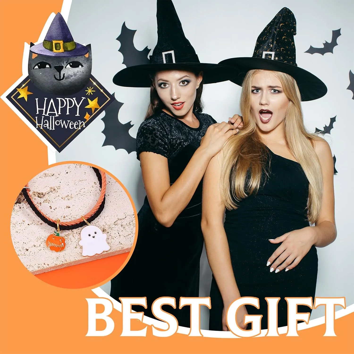 Halloween Bracelets Halloween Charms Bracelet Boo Basket Stuffers for Women Pumpkin Bracelet Friend Ship Bracelets Halloween Jewelry Gifts for Women