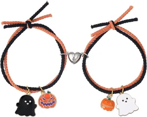 Halloween Bracelets Halloween Charms Bracelet Boo Basket Stuffers for Women Pumpkin Bracelet Friend Ship Bracelets Halloween Jewelry Gifts for Women