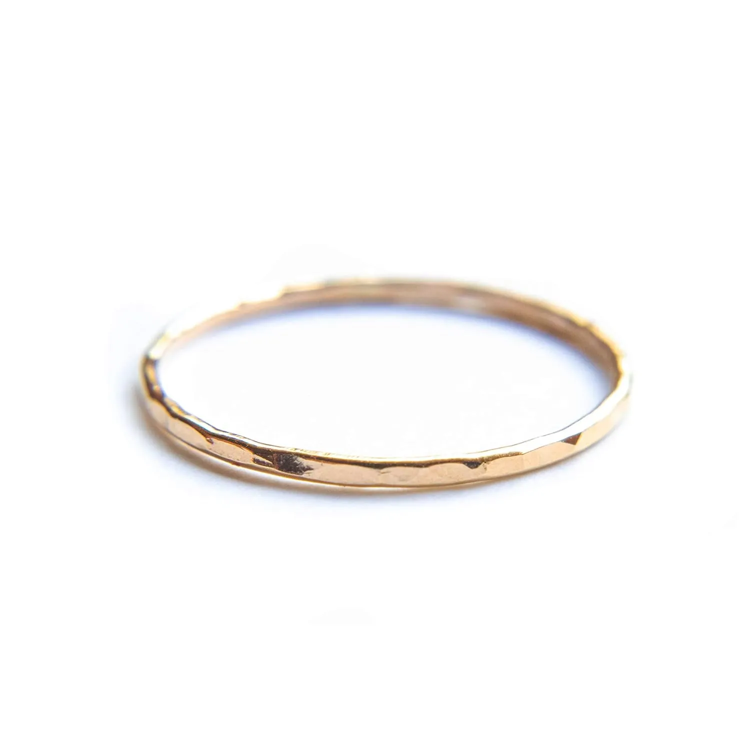 Hammered Gold Ring, Gold Stacking Rings, Minimalist Rings, Skinny Rings for Women (Size 8, Gold Fill)