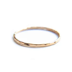 Hammered Gold Ring, Gold Stacking Rings, Minimalist Rings, Skinny Rings for Women (Size 8, Gold Fill)