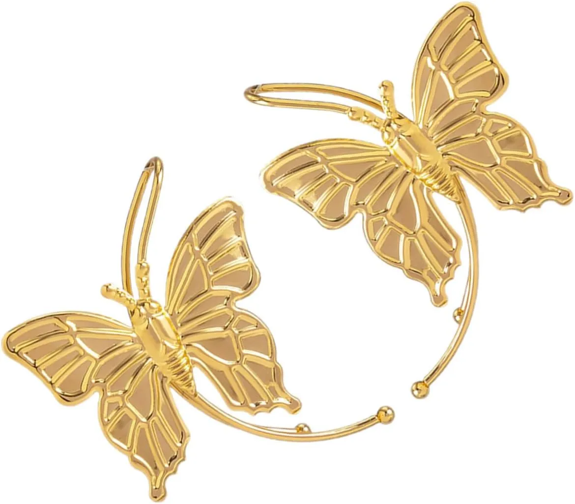 Homoyoyo Cuff Earring for Women Butterfly Fairy Ear Cuffs Non-piercing Boho Earring Wraps