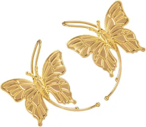 Homoyoyo Cuff Earring for Women Butterfly Fairy Ear Cuffs Non-piercing Boho Earring Wraps