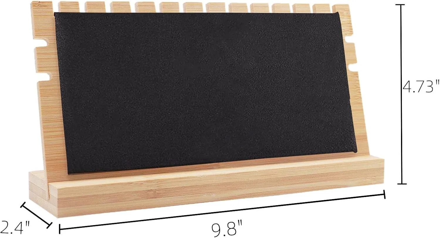 Horizontal Necklace Jewelry Display Stand with Black Leather Soft Mat Bamboo Necklace Pendant Tabletop Display Storage Holder