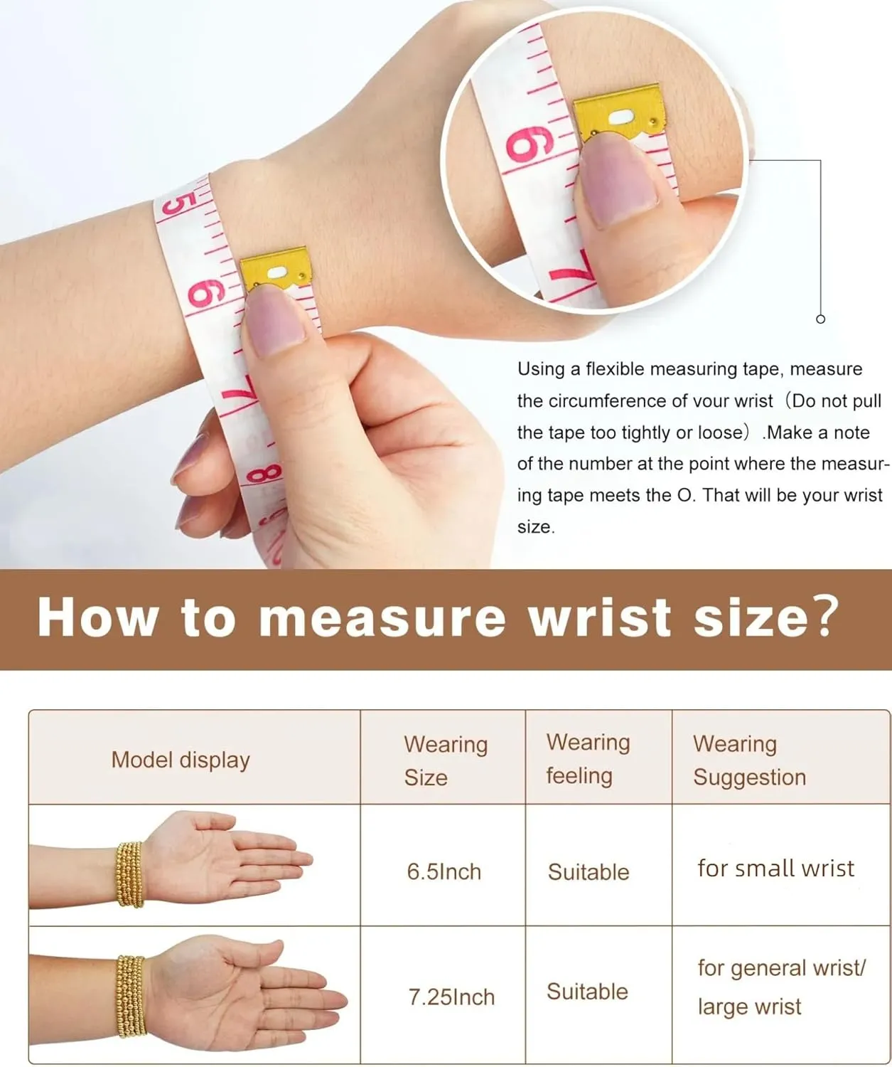 Howoo Bracelets for Women Stretch Beaded Bracelets Stackable Bead Ball Bracelet for Women Trendy Gift