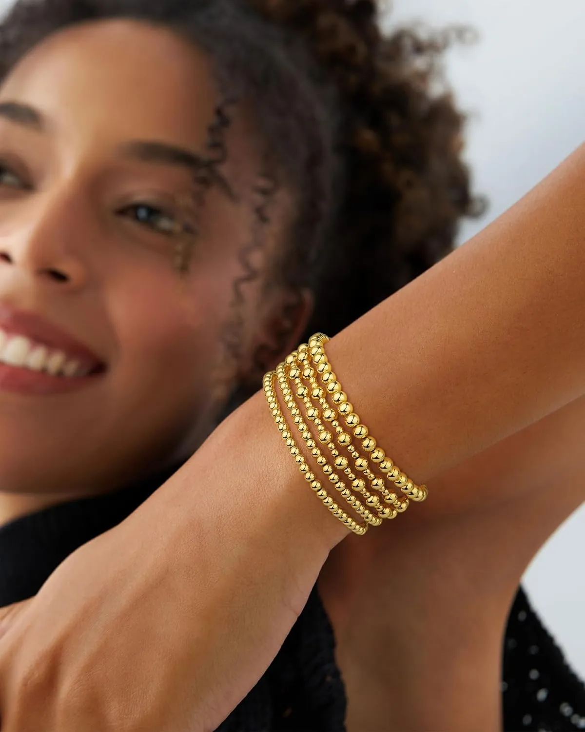 Howoo Bracelets for Women Stretch Beaded Bracelets Stackable Bead Ball Bracelet for Women Trendy Gift