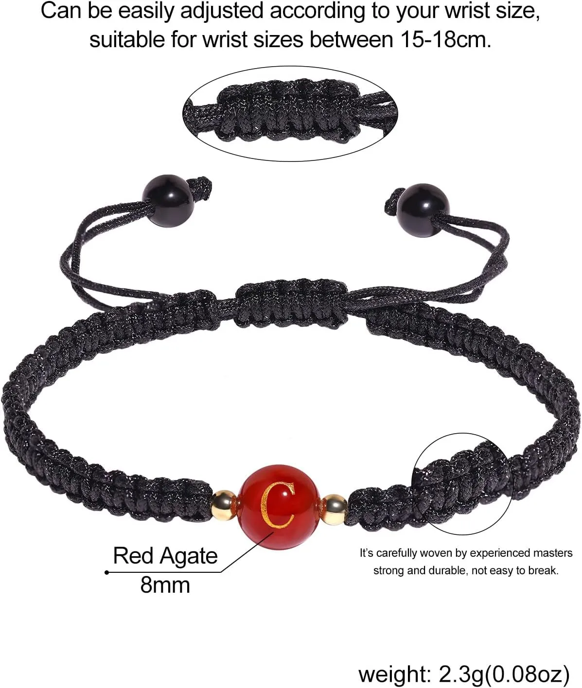Initial Friendship Bracelets Couples Letter Adjustable Handmade Rope Braided Bracelets for Women and Men Jewelry Gifts Unisex