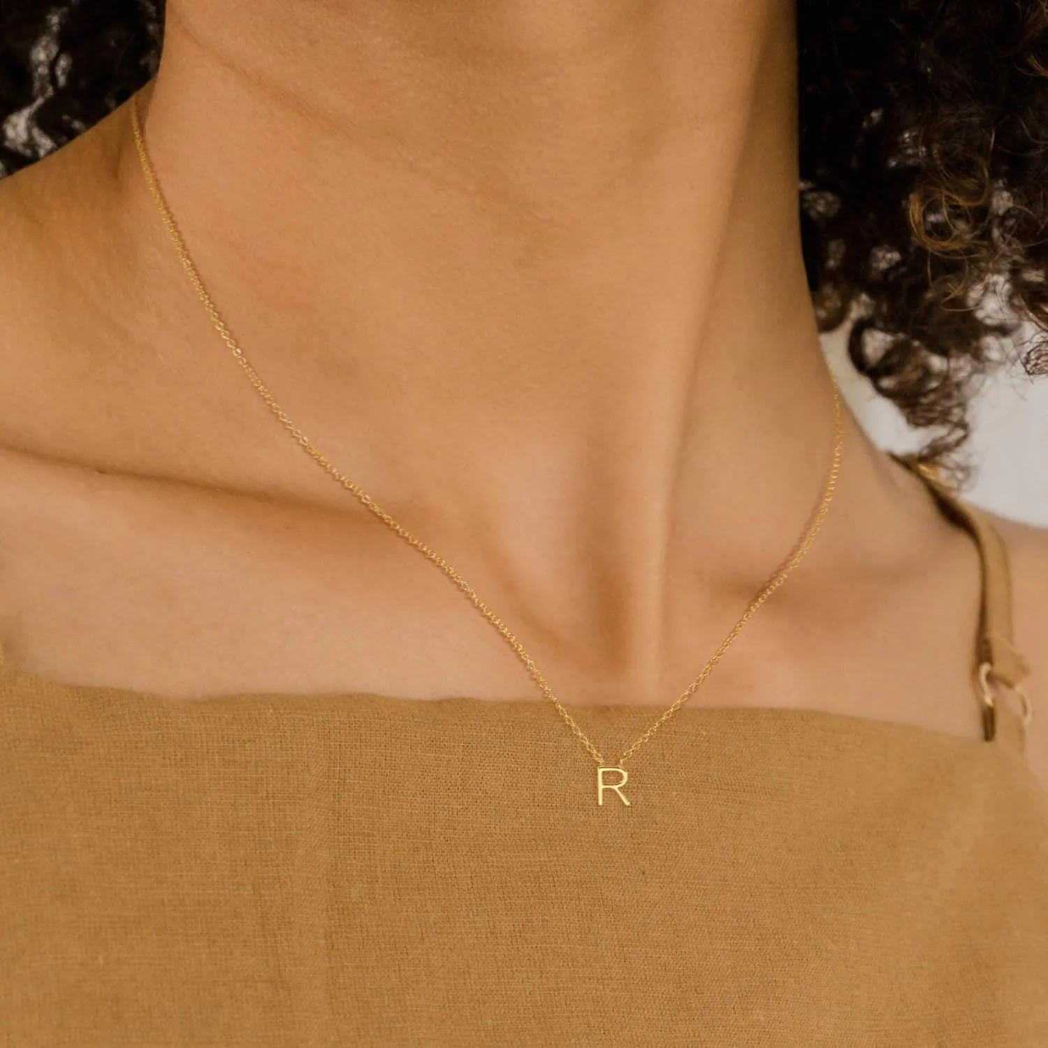 Initial necklace for Women 14k Gold Plated Dainty Letter Necklaces Tiny Cute Initial Pendant Choker Simple Trendy Personalized Letter Name Necklaces Gold Jewelry Gift for Women
