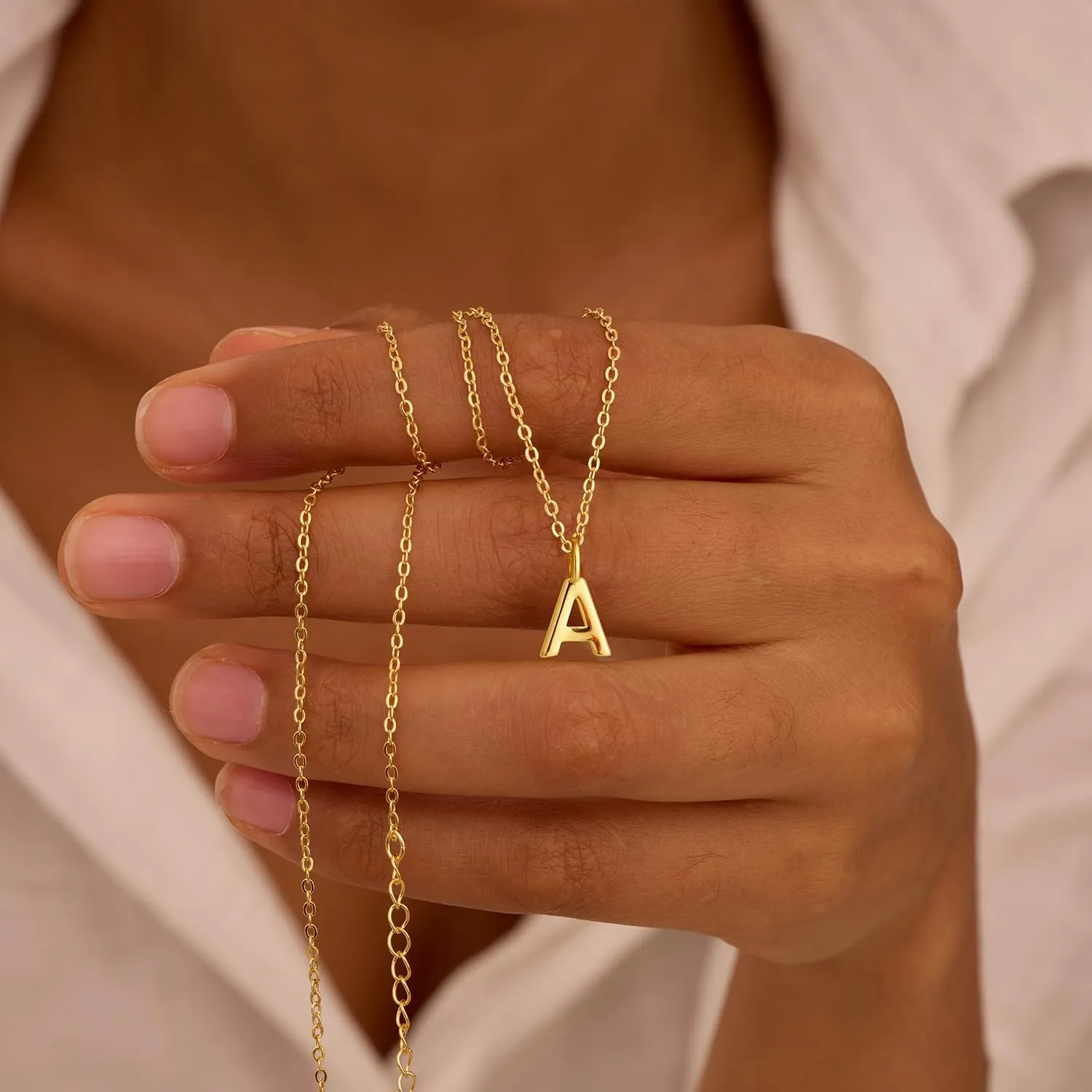 Initial Necklaces for Women, Dainty 14k Gold Plated Letter Necklace Cute A-Z Pendant Name Necklace Fashion Accessories Choker Necklaces for Women Trendy Jewelry Gifts