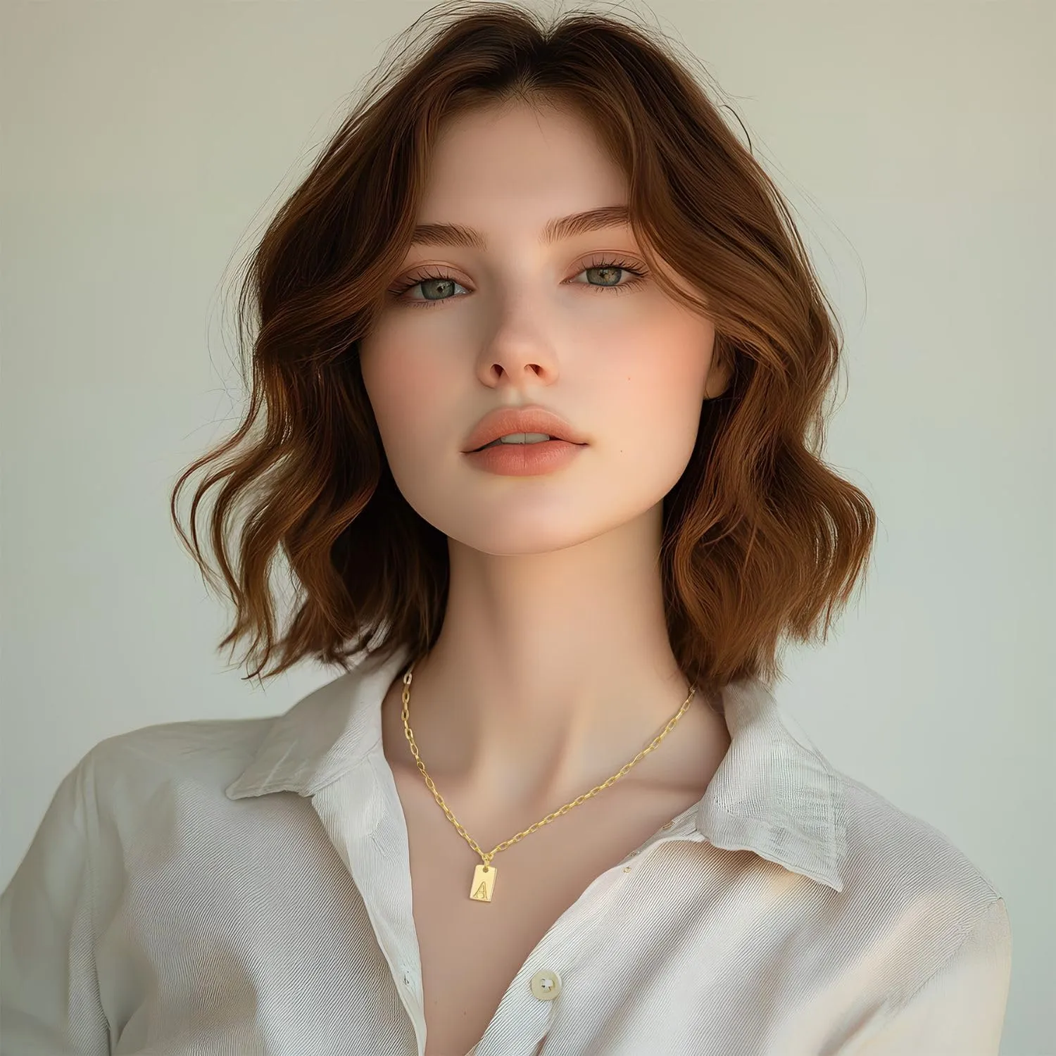 Initial Necklaces for Women Gold Dainty Letter Necklace Initial Tag Pendant Charm Necklace Trendy Gold Jewelry