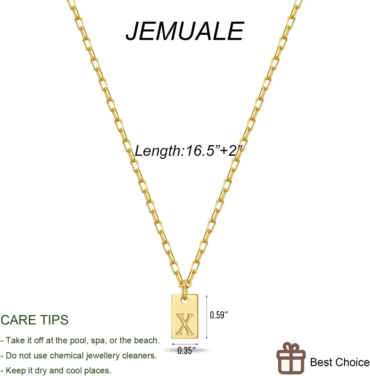 Initial Necklaces for Women Gold Dainty Letter Necklace Initial Tag Pendant Charm Necklace Trendy Gold Jewelry