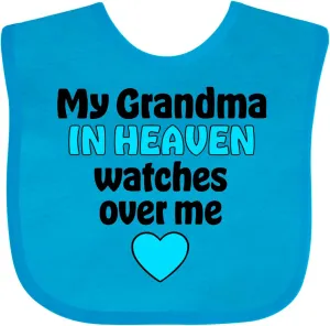 inktastic My Grandma in Heaven Watches over Me Baby Bib