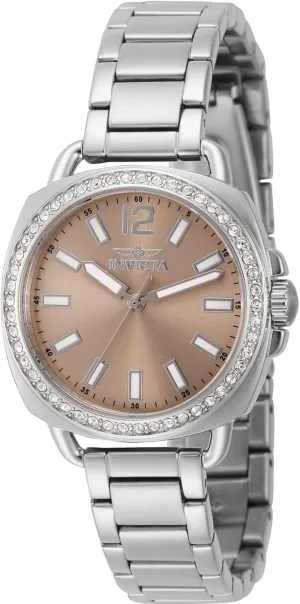 Invicta Lady's Wildflower 32mm Stainless Steel Quartz Watch, Silver (Model: 46341)