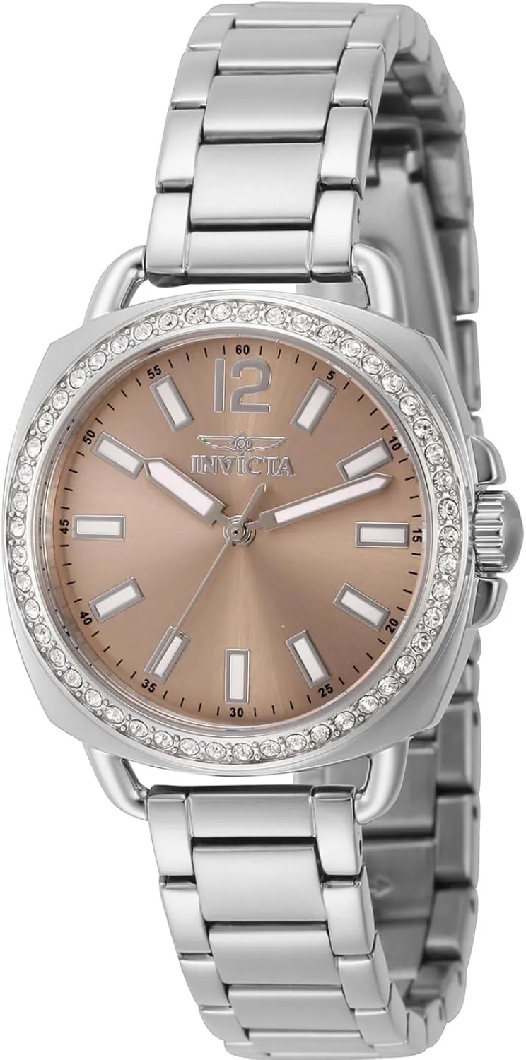 Invicta Lady's Wildflower 32mm Stainless Steel Quartz Watch, Silver (Model: 46341)