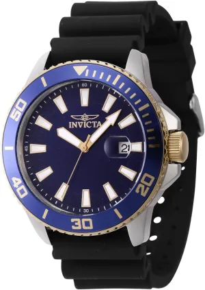 Invicta Men's Pro Diver 45mm Silicone Quartz Watch, Black (Model: 46092)
