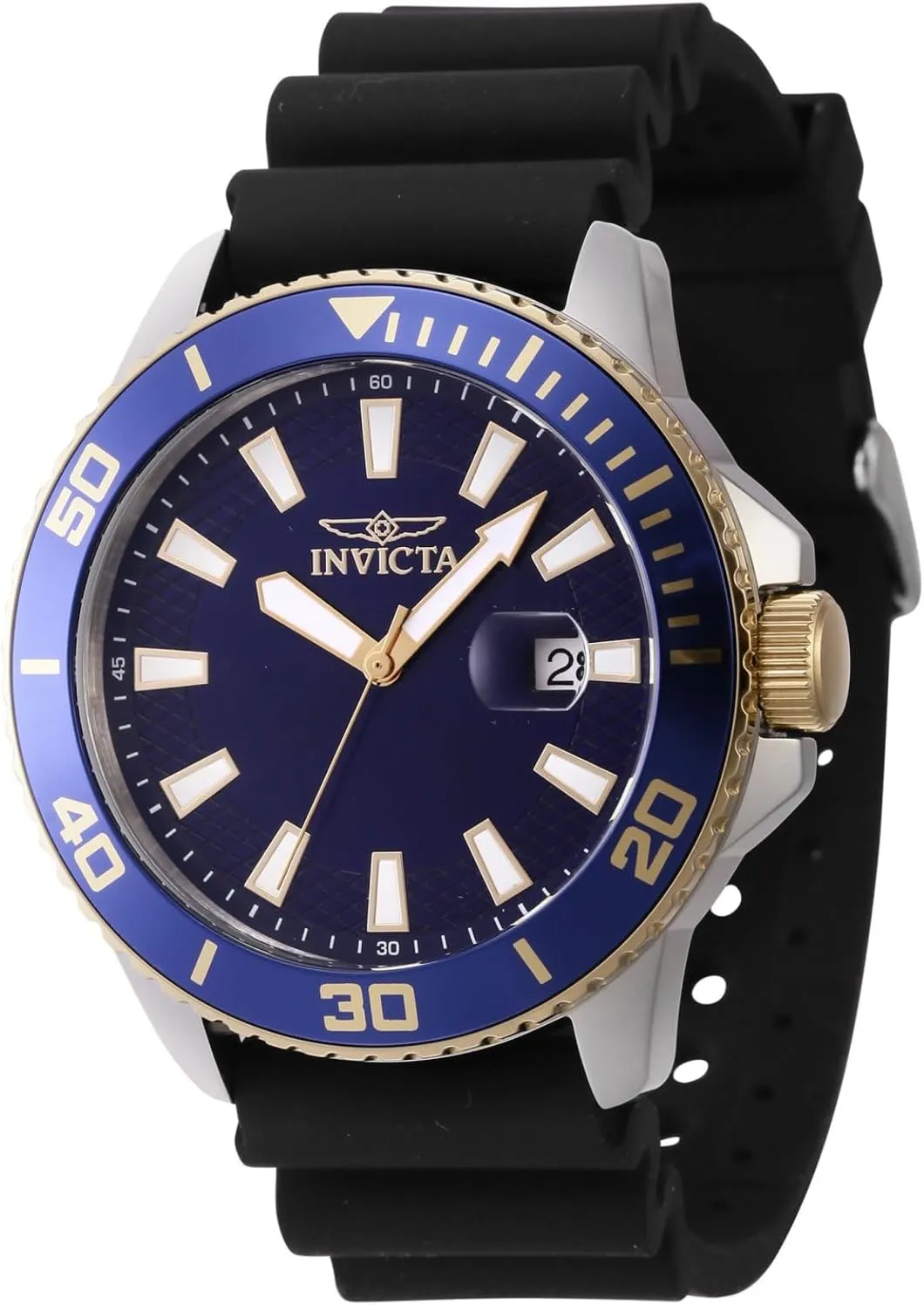 Invicta Men's Pro Diver 45mm Silicone Quartz Watch, Black (Model: 46092)