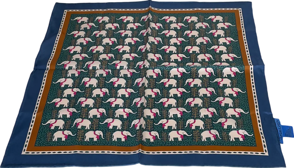 J McLaughlin Blue Nikka Silk Scarf In Elephant Gate