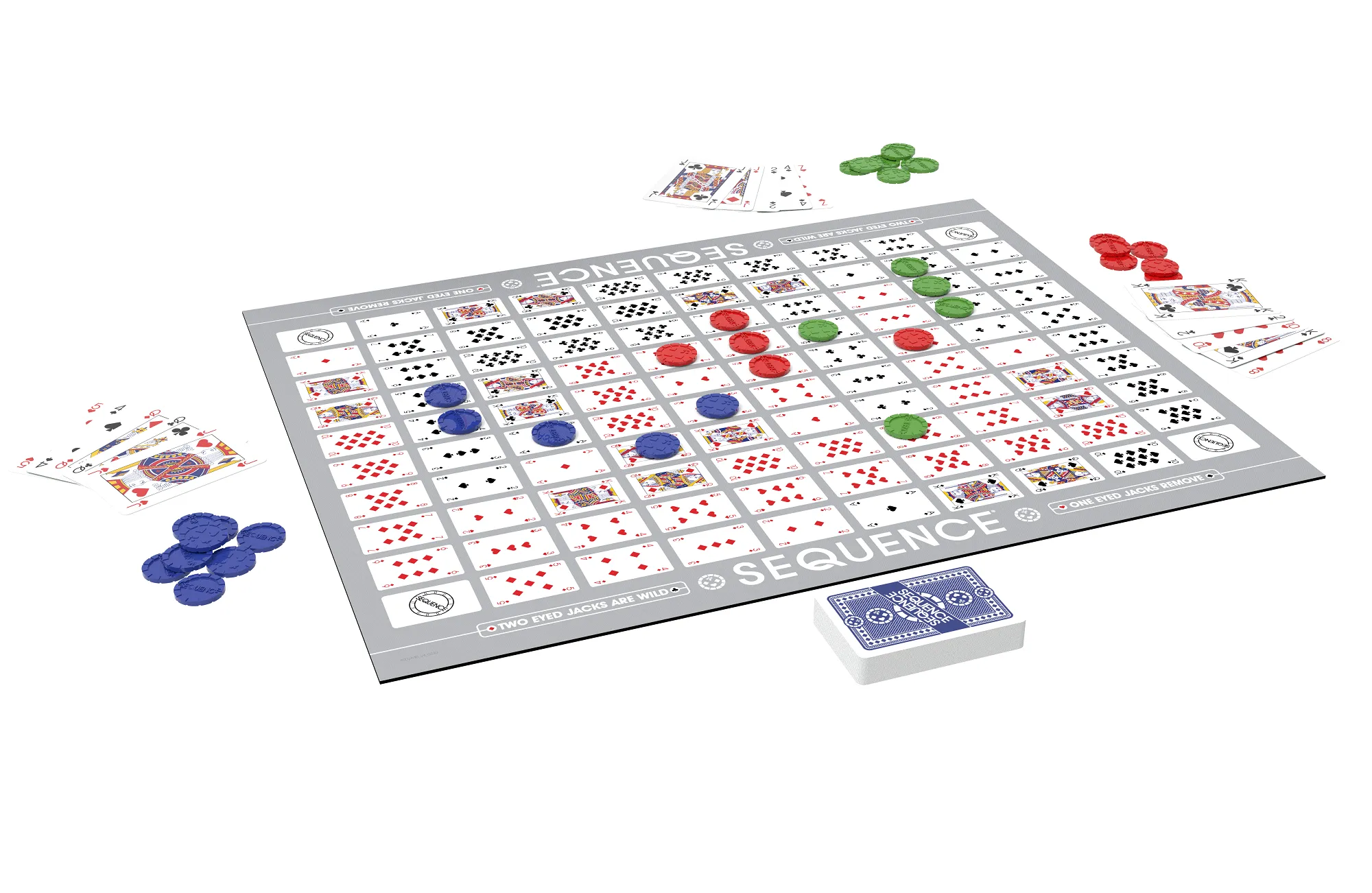 Jax SEQUENCE Family Board Game - For 2-12 Players, Ages 7 and up