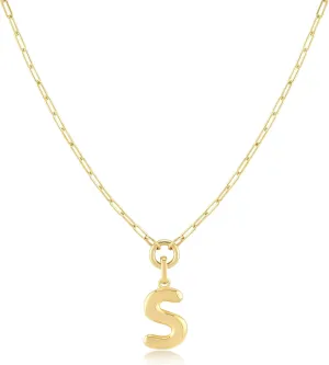 Jewelry Atelier Gold-Filled Initial Necklace for Women  Layered Initial Necklace with A-Z Pendant  14k Gold-Filled Paperclip Chain Cute Layered Gold Choker  Gold Jewelry for Women